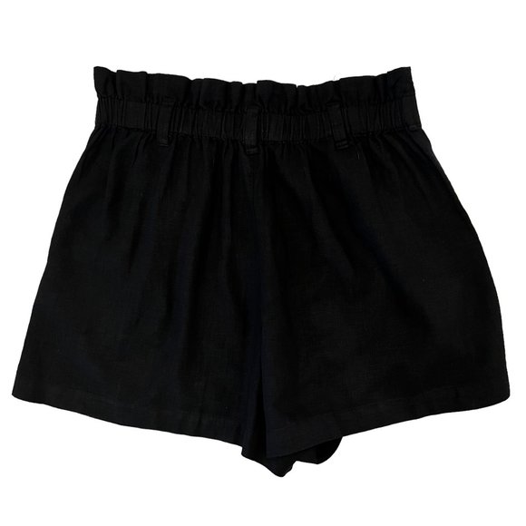 Madewell Black High Waist Paperbag Shorts Size 6 - Picture 4 of 8